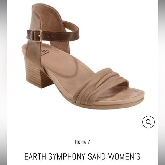 Earth Ivy Symphony Sand Nubuck Sandal Block Heels size 7 - Picture 15 of 16
